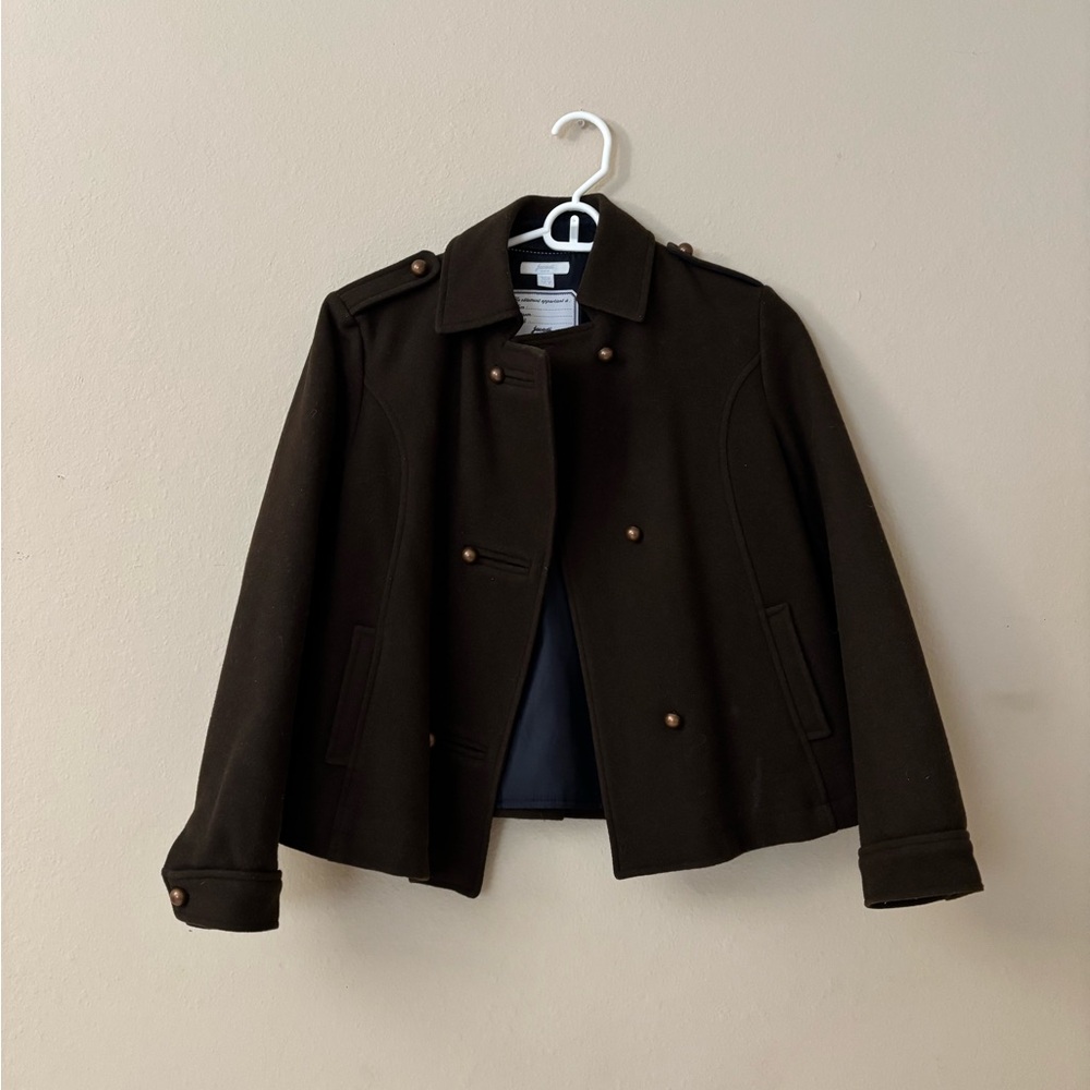 Girls Jacardi Chocolate Brown Pea Coat